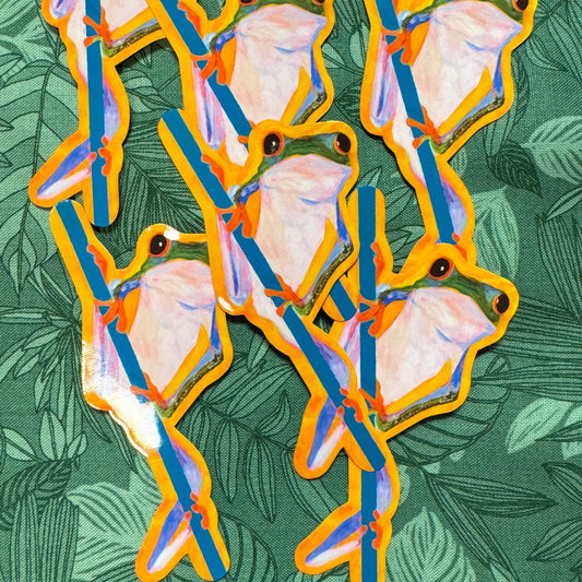 Red Eye Tree Frog Sticker 3.75” inches