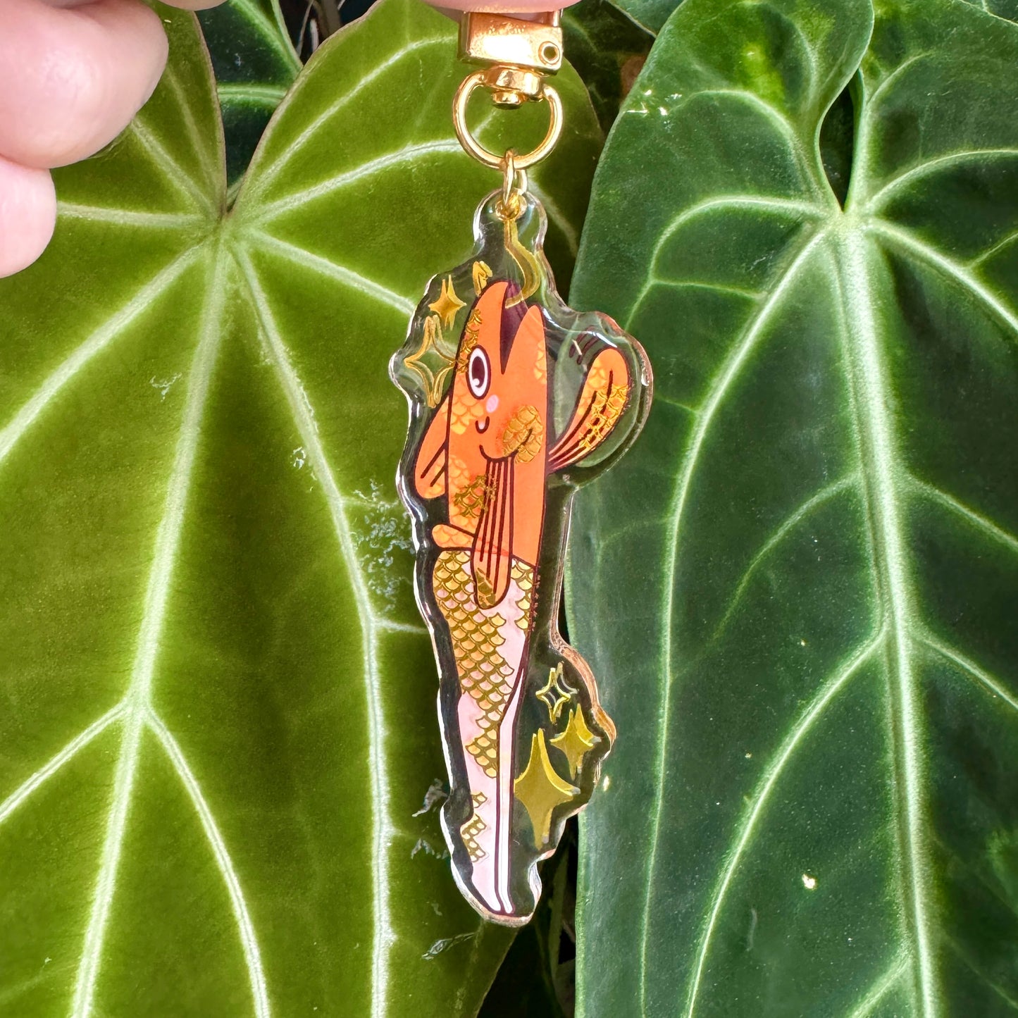 Koi and Goldfish Reverse Mermaid Double-sided Acrylic Keychain