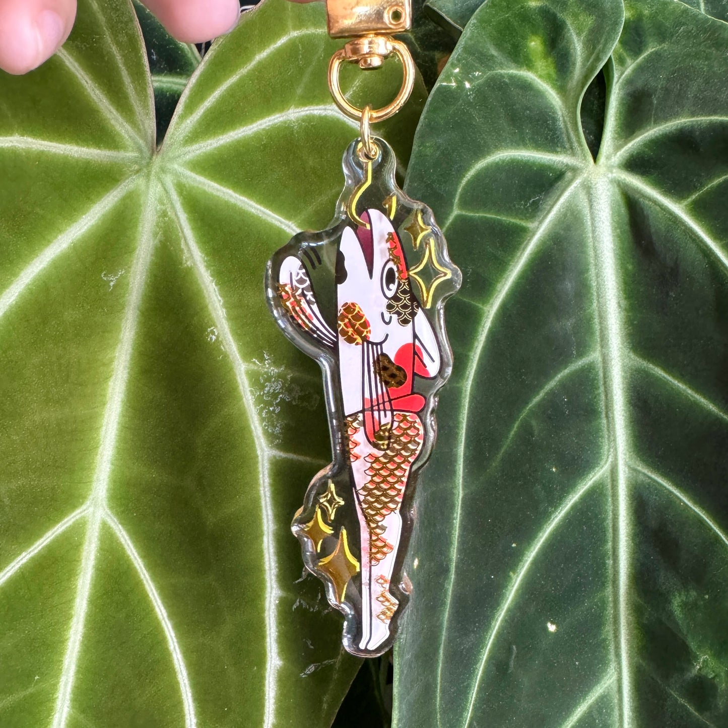 Koi and Goldfish Reverse Mermaid Double-sided Acrylic Keychain