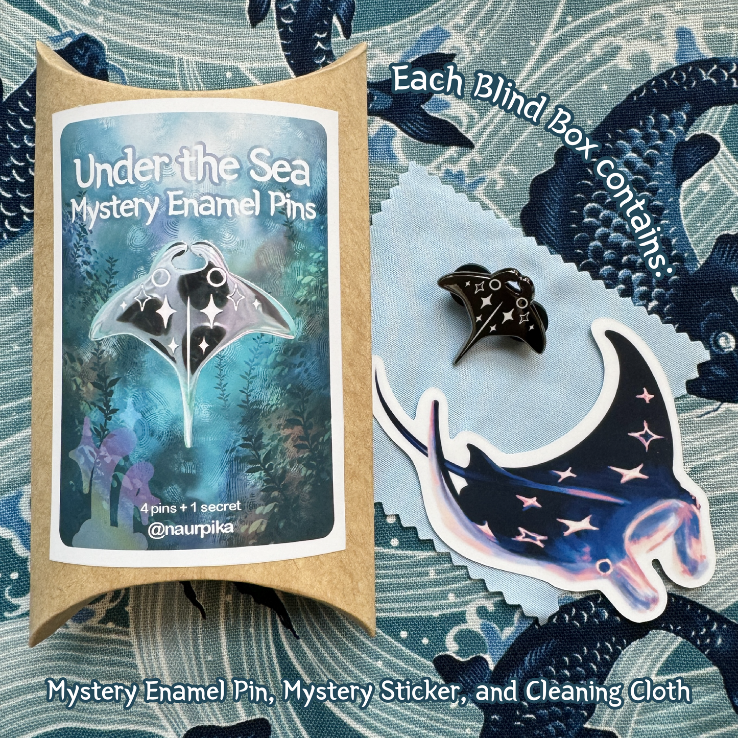 Enamel Pin Blindbox | Under the Sea Marine Fish Friends (4 pins+1 rare)