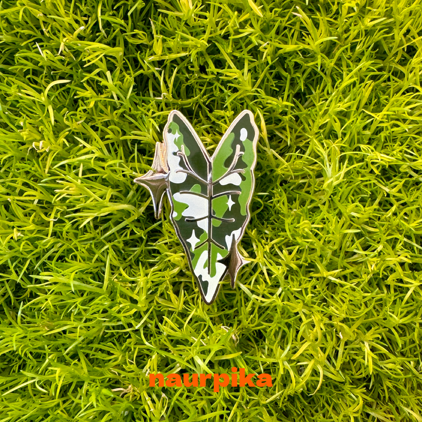 Plant Enamel Pin Set: Sparkling Monstera Albo, Sparkling Alocasia Frydek Variegated, Sparkling Sprout Pin (3 pins)