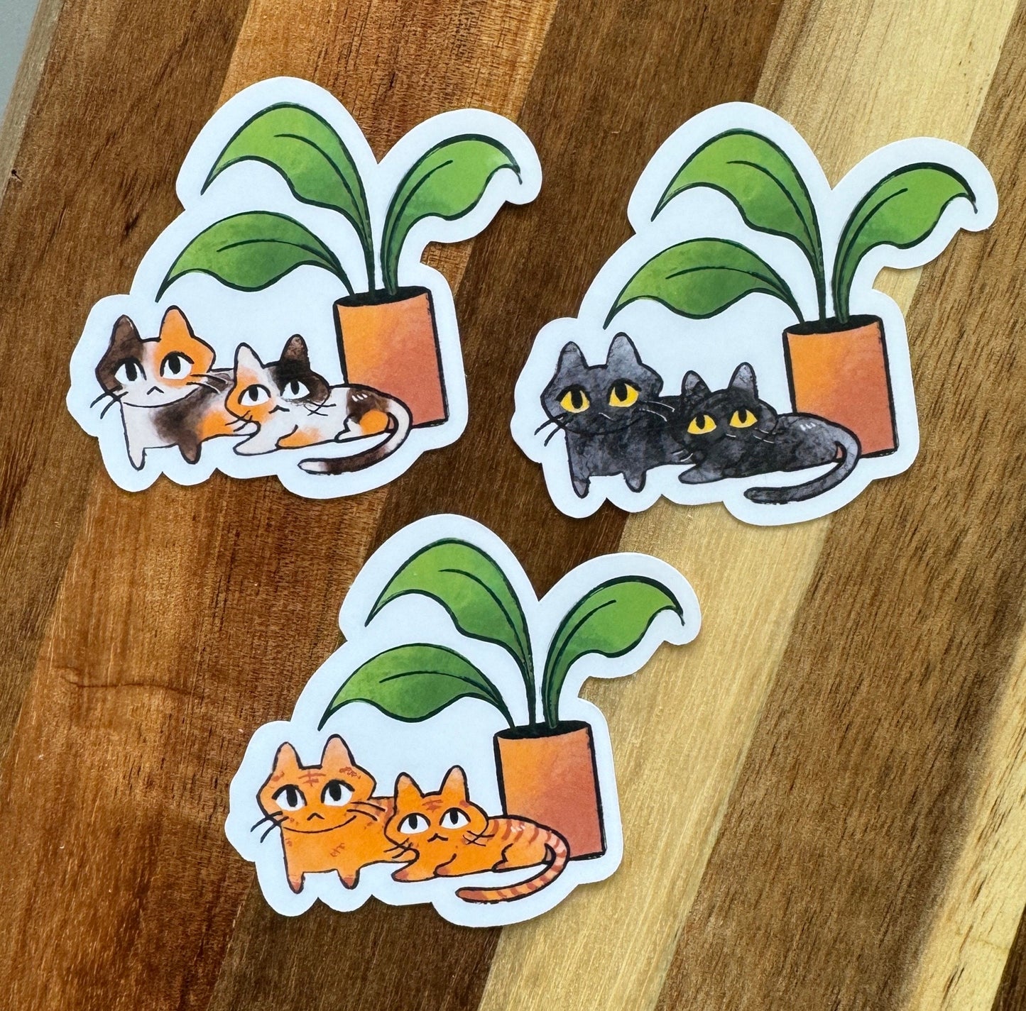 Plant Kitties Stickers 2.5” GLOSSY