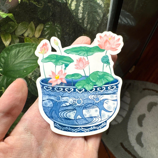 Howl’s Moving Castle Star Children Porcelain Lotus Bowl Sticker 3”