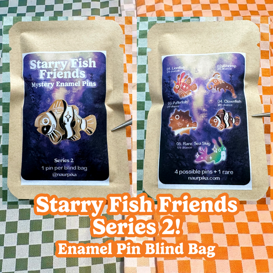 Starry Fish Friends Series 2 | Enamel Pin Blindbag (4 pins+1 rare)