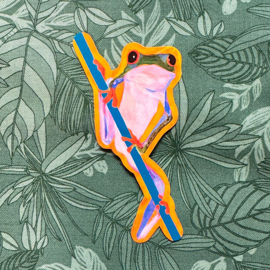 Red Eye Tree Frog Sticker 3.75” inches