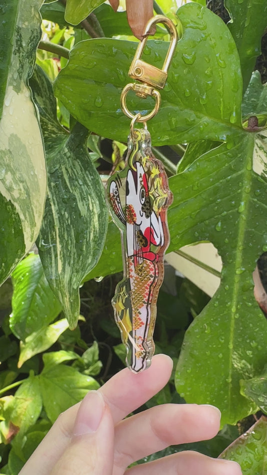 Koi and Goldfish Reverse Mermaid Double-sided Acrylic Keychain